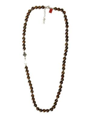 Hugo Boss "E-Beads5-Nec" Bronzite Stainless Steel Necklace